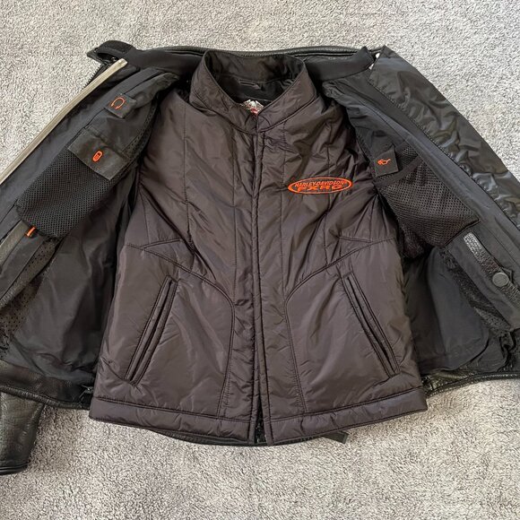 Women’s Harley Davidson Black Leather FXRG Heavy Layer Jacket Med #98520-05VW - Picture 13 of 16